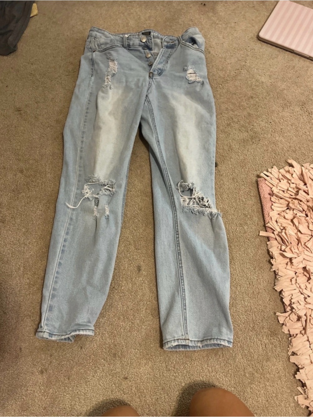 Song of Style Light Wash Distressed Boyfriend Jeans